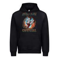 Black Stay Wild Cowgirl Urban Hoodie - FaDigitalArtStudio