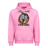 Fuchsia Pink Stay Wild Cowgirl Urban Hoodie - FaDigitalArtStudio