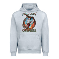 Heather Grey Stay Wild Cowgirl Urban Hoodie - FaDigitalArtStudio