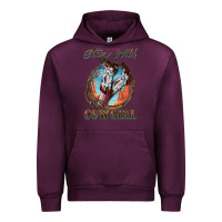 Mauve Wine Stay Wild Cowgirl Urban Hoodie - FaDigitalArtStudio