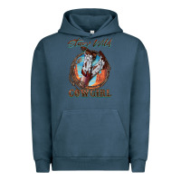 Pigment Midnight Navy Stay Wild Cowgirl Urban Hoodie - FaDigitalArtStudio