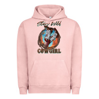 Pigment Salmon Stay Wild Cowgirl Urban Hoodie - FaDigitalArtStudio