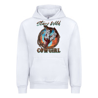 White Stay Wild Cowgirl Urban Hoodie - FaDigitalArtStudio