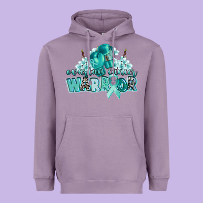 Ovarian Cancer Warrior Heavyweight Hoodie Designed By Cowgirlartshop