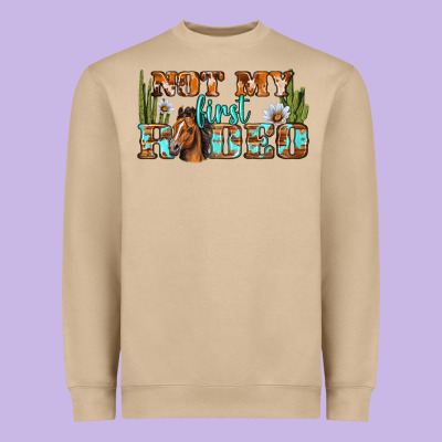 Not My First Rodeo Western Heavyweight Sweatshirt Designed By Bundleandbundleshop