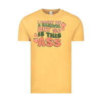 Vintage Mustard i might be a handful but so is this ass Vintage Tee - MaliasSmallBusiness