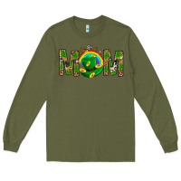 Army Green Western Mom With Shamrock Long Sleeve Tee - BundleAndBundleShop