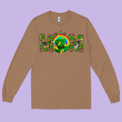 Western Mom With Shamrock Long Sleeve Tee Designed By Bundleandbundleshop