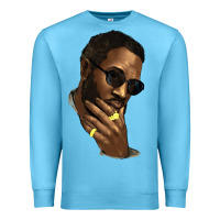 Ocean Blue Black man Premium Sweatshirt - HowdyJamesFarm