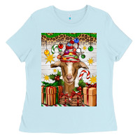 Baby Blue christmas goat air freshener Ladies Tee - Artiststas