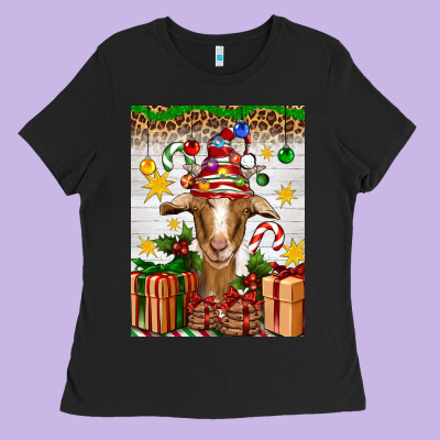 Christmas Goat Air Freshener Ladies Tee Designed By Artiststas