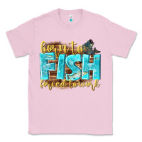 Bubblegum Pink born to fish forced to work Classic Tee - NancyCooperArtShop