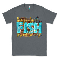 Charcoal Heather born to fish forced to work Classic Tee - NancyCooperArtShop