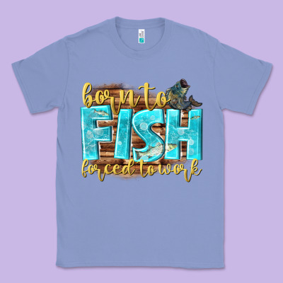 Born To Fish Forced To Work Classic Tee Designed By Nancycooperartshop