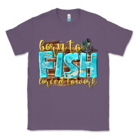 Lavender born to fish forced to work Classic Tee - NancyCooperArtShop