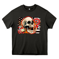 Asphalt firefighter skull Heavy Core Tee - AdoDesignShop