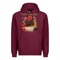 Burgundy merry christmas cupcake chocolate Premium Hoodie - CowGirlArtShop