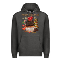 Charcoal Heather merry christmas cupcake chocolate Premium Hoodie - CowGirlArtShop