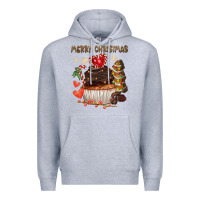 Heather Grey merry christmas cupcake chocolate Premium Hoodie - CowGirlArtShop