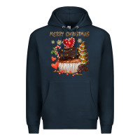 Navy merry christmas cupcake chocolate Premium Hoodie - CowGirlArtShop