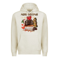 Oatmeal Heather merry christmas cupcake chocolate Premium Hoodie - CowGirlArtShop