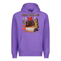 Purple merry christmas cupcake chocolate Premium Hoodie - CowGirlArtShop