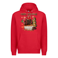 Red merry christmas cupcake chocolate Premium Hoodie - CowGirlArtShop