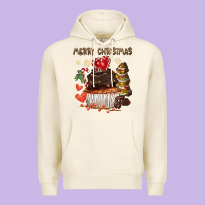 Merry Christmas Cupcake Chocolate Premium Hoodie Designed By Cowgirlartshop