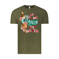 Vintage Olive they see me rolling they hatin Vintage Tee - MaliasSmallBusiness