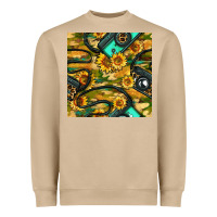 Mushroom Leopard Digital Camera And Sunflowers With Camouflage Seamless Pattern Heavyweight Sweatshirt - BundleAndBundleShop