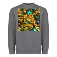 Storm Leopard Digital Camera And Sunflowers With Camouflage Seamless Pattern Heavyweight Sweatshirt - BundleAndBundleShop