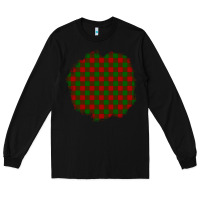 Black Christmas Tartan Patch Long Sleeve Tee - BundleAndBundleShop