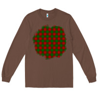 Chestnut Christmas Tartan Patch Long Sleeve Tee - BundleAndBundleShop