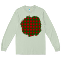Matcha Christmas Tartan Patch Long Sleeve Tee - BundleAndBundleShop