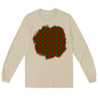 Mushroom Christmas Tartan Patch Long Sleeve Tee - BundleAndBundleShop