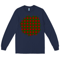 Navy Christmas Tartan Patch Long Sleeve Tee - BundleAndBundleShop