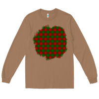 Toasted Coconut Christmas Tartan Patch Long Sleeve Tee - BundleAndBundleShop