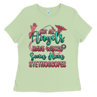 Matcha not all angels have wings some have stethoscopes Ladies Tee - RanaPortraitStore