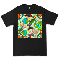 Black geography class seamless pattern Premium Tee - BundleAndBundleShop