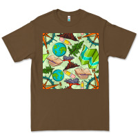 Cacao geography class seamless pattern Premium Tee - BundleAndBundleShop