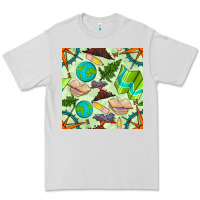 Dove Grey geography class seamless pattern Premium Tee - BundleAndBundleShop