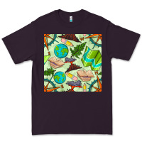 Plum geography class seamless pattern Premium Tee - BundleAndBundleShop