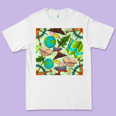 Geography Class Seamless Pattern Premium Tee Designed By Bundleandbundleshop