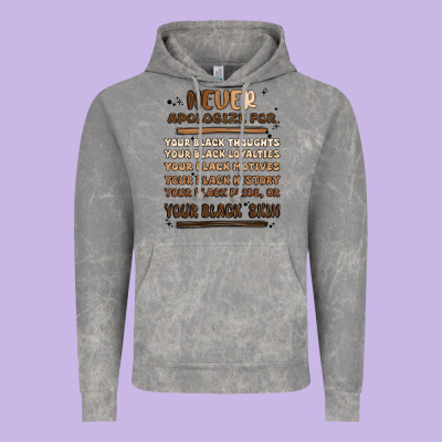 Never Apologize Vintage Hoodie Designed By Maliassmallbusiness