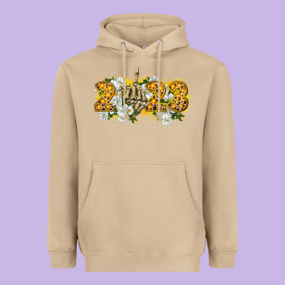2023 Skeleton Middle Finger New Year Heavyweight Hoodie Designed By Cowgirlartshop