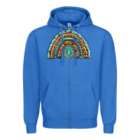 True Royal Western Rainbow with Leopard and Gemstone Zipper Hoodie - texasbilliewilder