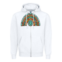White Western Rainbow with Leopard and Gemstone Zipper Hoodie - texasbilliewilder