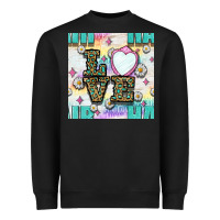 Black Leopard Love Hair And Mirror With Daisy Seamless Pattern Bbs Heavyweight Sweatshirt - BundleAndBundleShop