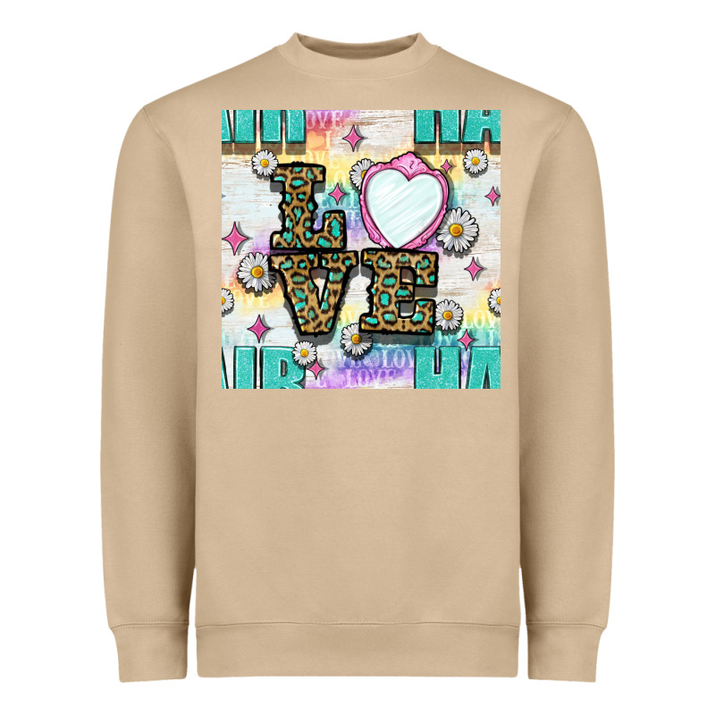 Leopard Love Hair And Mirror With Daisy Seamless Pattern Bbs Heavyweight Sweatshirt by BundleAndBundleShop | Teevron