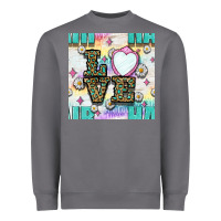 Storm Leopard Love Hair And Mirror With Daisy Seamless Pattern Bbs Heavyweight Sweatshirt - BundleAndBundleShop